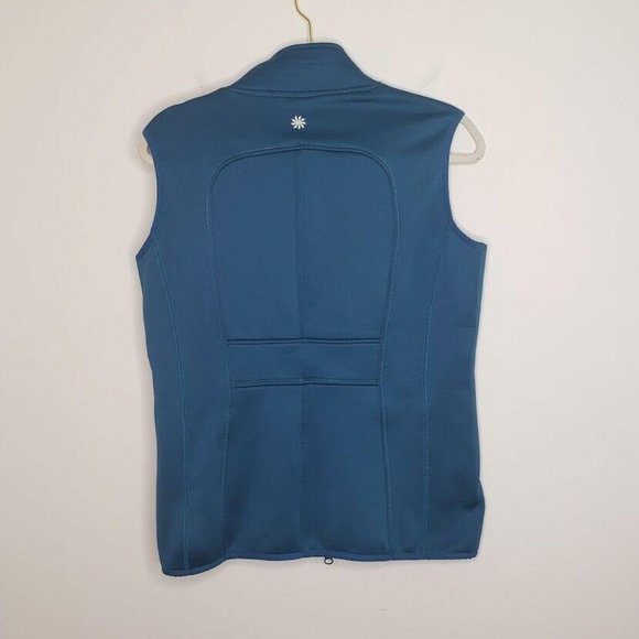 Athleta Full-Zip Vest Front Zippered Pockets Blue - Picture 5 of 6